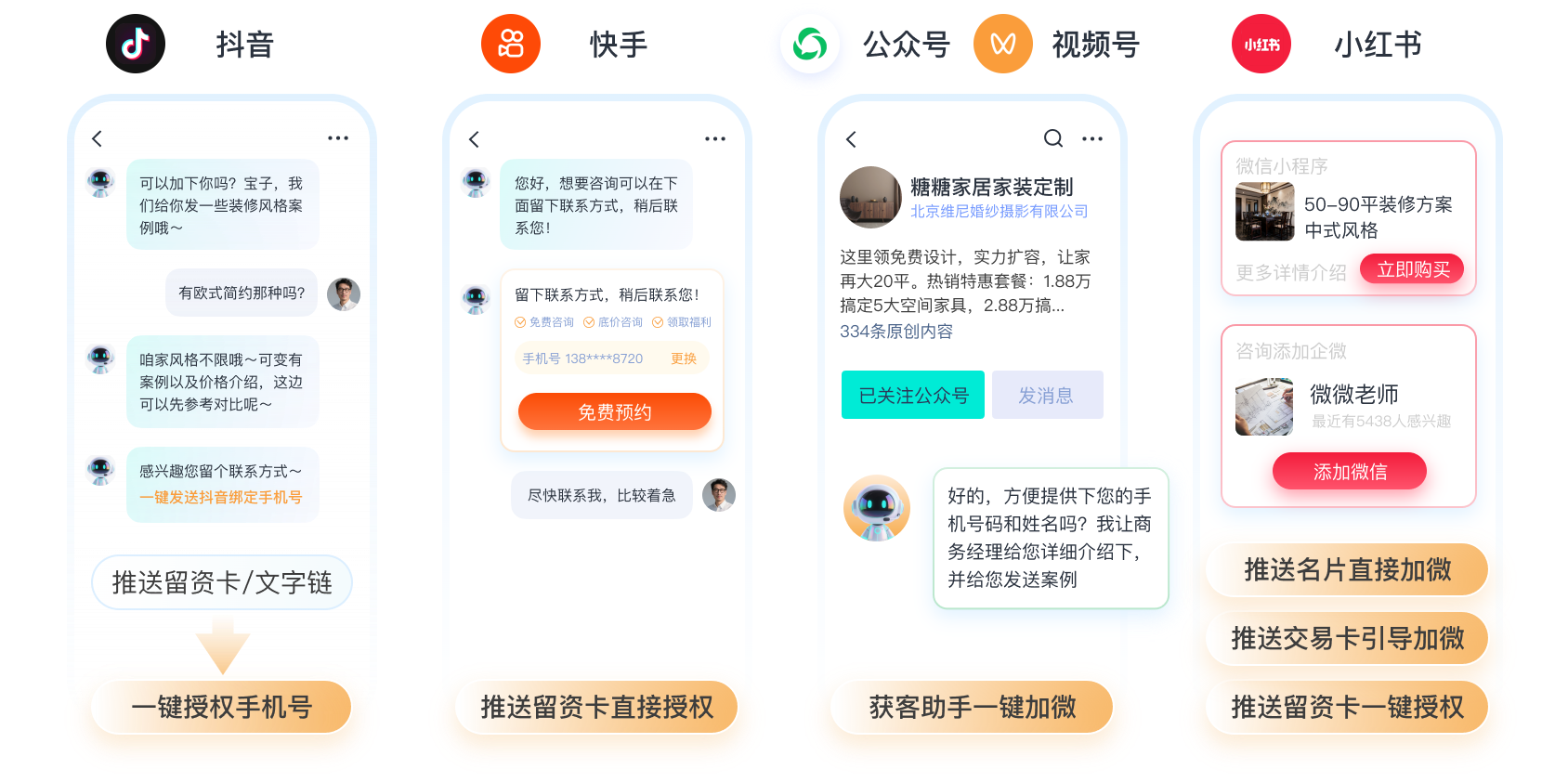 各平台留资路径短